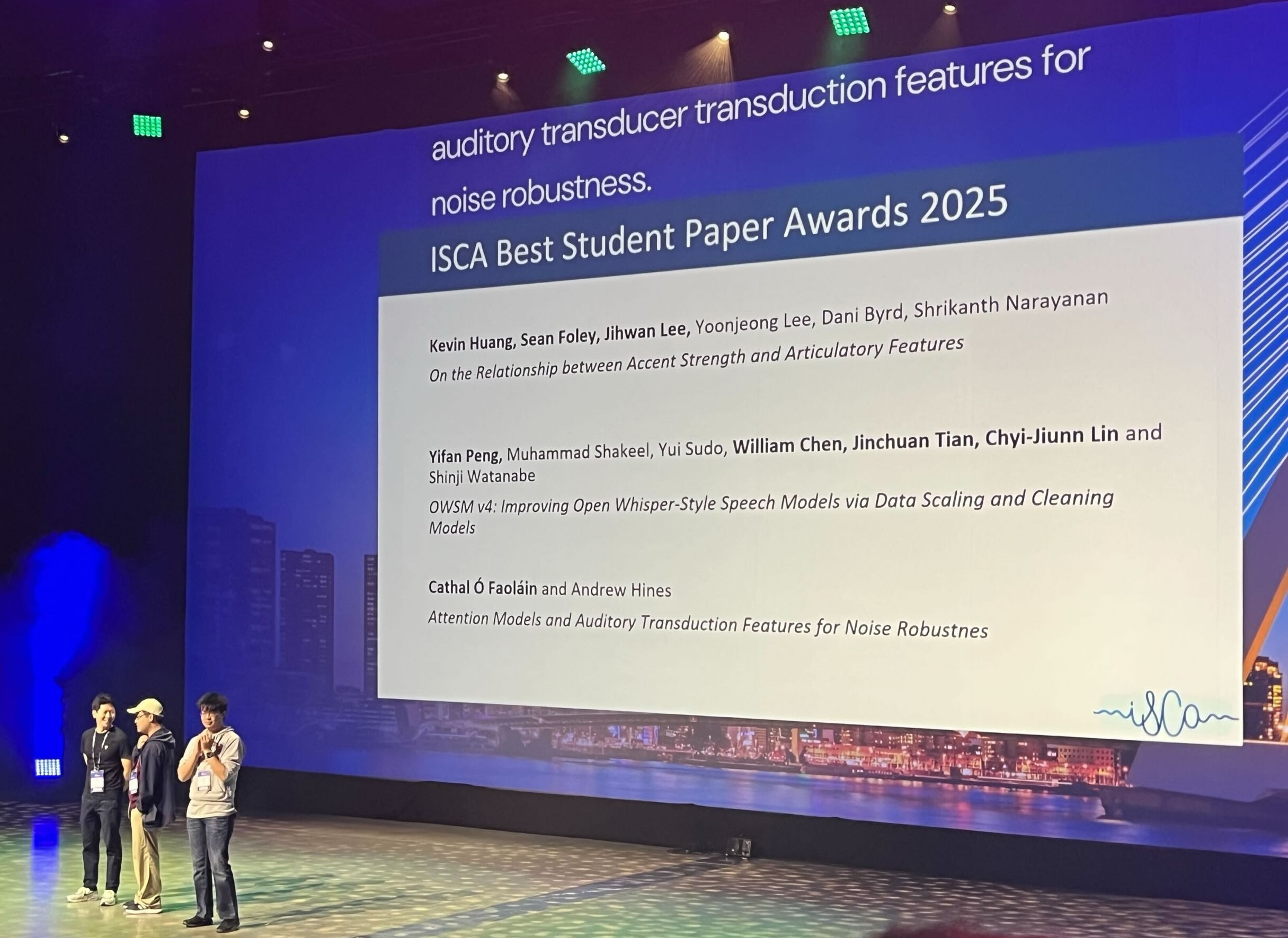ISCA Best Student Paper Award